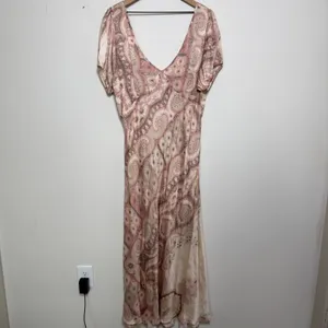Tularosa VRG GRL Women Paloma Bias Babydoll Maxi Dress XL Pink Paisley Patchwork Ethereal thumbnail 2