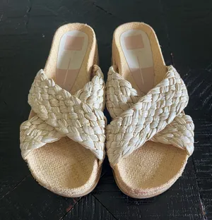 Dolce Vita Wrenley Platform Rafia Sandals Size 10 thumbnail 1