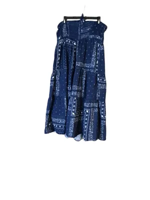 Universal Thread Navy Bandana Print Tiered Strapless Maxi Dress - Size Large thumbnail 3