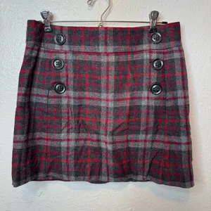 Gap Tartan Plaid Mini Skirt Wool Blend Lined Size 2 thumbnail 1