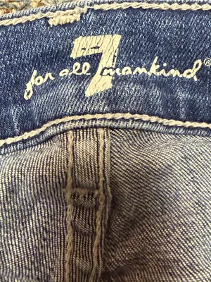 7 For All Mankind Bootcut Jeans 27 Medium Wash Blue Denim Y2K Vibe Long Inseam thumbnail 11
