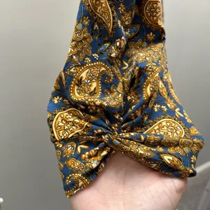 Boden Navy Harvest Gold Paisley Terrace Knot Sleeve Jersey Mini Dress thumbnail 5