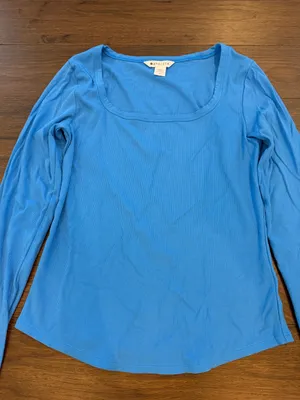 Athleta Signature Rib Square Neck Top Ultramarine Blue Size Medium - P23 thumbnail 3