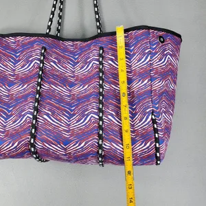 Zubaz Tote Bag Blue Red White Buffalo Bills Zebra Print Neoprene Gameday Large thumbnail 5