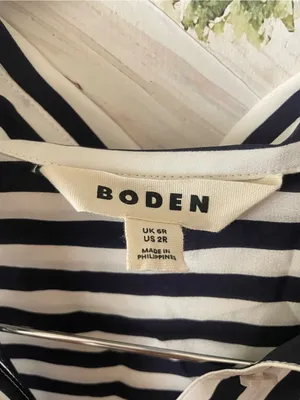 Boden Sienna Stripe 100% Silk Shirt Button Down Blouse Top US 2R thumbnail 6