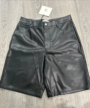 Vegan Leather Black Women’s Shorts thumbnail 1