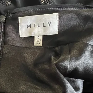 Milly NWT Black Sequin Halter Open Back Formal Gown Dress Size 6 thumbnail 7