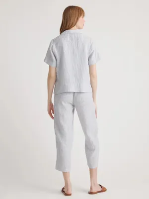 Quince | 100% European Linen Short Sleeve Shirt, Small thumbnail 3