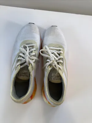 Reebok White Running Sneakers with Orange Yellow Marble Midsole thumbnail 3