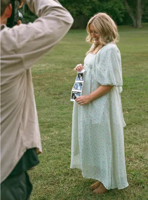 Floral maxi puff sleeve dress thumbnail 3