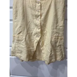 Loft Butter Yellow Linen Blend Button Front Vest Top XL Minimalist Coastal thumbnail 4