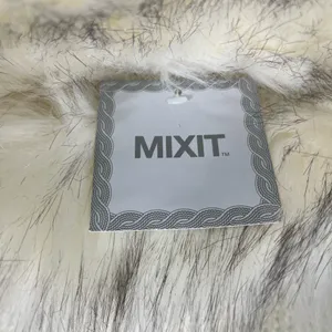 Mixit Faux Fur Collar Knit Sweater Poncho‎ Women Os Ivory Elegant Aspen Ski thumbnail 3