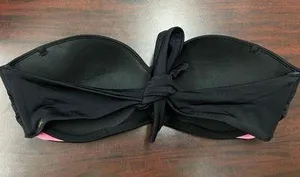 PINK Victoria’s Secret Black Strapless Bikini Top Size Large thumbnail 2