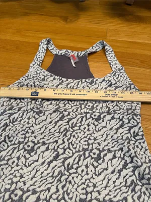 Free people racerback knit dress grey / white leopard style dress size large . thumbnail 6