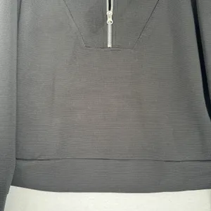 Adrienne Vittadini Sport Women L Black Quarter Zip Pullover Textured Athleisure thumbnail 5