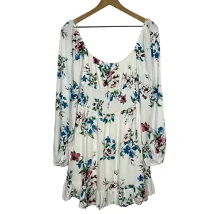 Urban Outfitters Lumiere Mini Dress S White Floral Cottagecore Milkmaid Coquette thumbnail 2