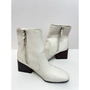 Blondo Boots Salome Ivory‎ Leather Waterproof Block Heel Ankle Booties Size 6.5 thumbnail 6