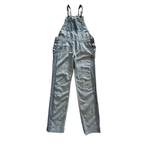 Zadig & Voltaire Sidney Patch Denim Overalls Size Small Blue Chambray Stripe thumbnail 5