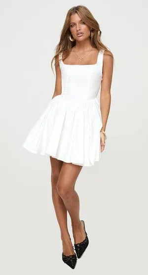 Princess Polly Straplie Mini Dress White thumbnail 2