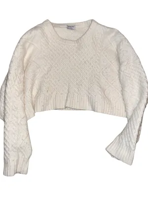 Aritzia Sunday Best Merino wool cropped cable-knit sweater thumbnail 2