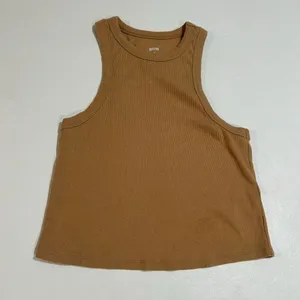 Maeve by Anthropologie Ribbed Tan Sleeveless Tank Top Size Medium thumbnail 1