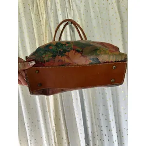 Patricia Nash Navelli Floral Cognac Heritage Italian Leather Tote Shoulder Bag thumbnail 4