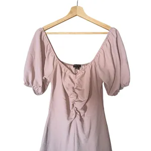 PrettyLittleThing Mauve Jumpsuit Size US 12 Puff Sleeve Ruched Bust Wide Leg NEW thumbnail 3