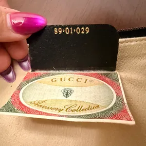 GUCCI GG Supreme Pouch PVC Black Gray 89 01 029 thumbnail 4