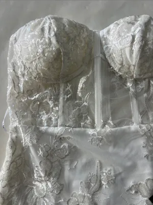 NWT Lulus White Embroidered Sequin Corset Style Party Bridal Mini Dress S $69 thumbnail 5