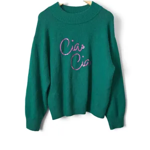 A New Day Green Ciao Ciao Sequin Mock Neck Sweater XL Relaxed Long Sleeve thumbnail 4