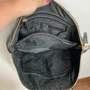 Michael Kors black pebbled‎ leather handbag large thumbnail 13
