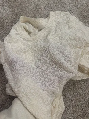 Aritzia Wilfred Cream Embroidered Lace one piece long sleeve bodysuit thumbnail 9