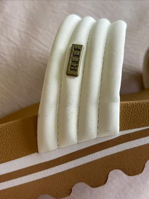 Reef Kaia 2-Bar Platform Slide Sandals White/Tan - Size 7 thumbnail 7
