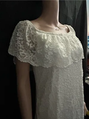 Pink Blush Women’s Lace Overlay Off-Shoulder Midi Dress in Ivory LG NWT thumbnail 5
