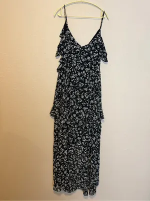 ASTR‎ The Label Floral Print High/Low Tiered Ruffle Maxi Dress Size Small thumbnail 10