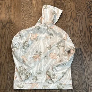 Leaf Patterned Hoodie White Size M thumbnail 2