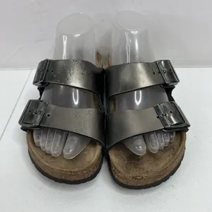 Birkenstock Arizona Size 37 US 6 6.5 Leather Sandals Anthracite Metallic Pewter thumbnail 5