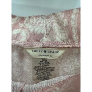 Lucky Brand Pajamas‎ Women XL Pink Cream Paisley Print Tank Top Drawstring Pants thumbnail 9