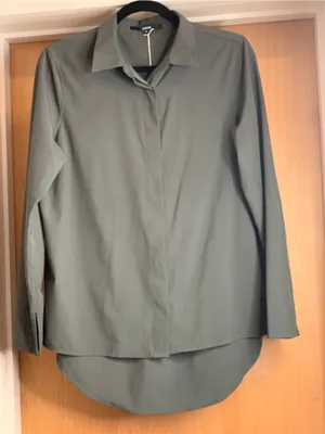 Quince Olive Green Button-Front Long-Sleeve Shirt thumbnail 3