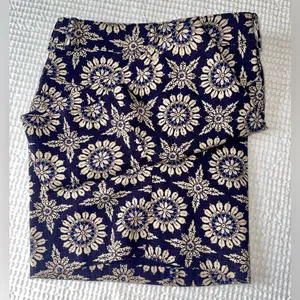 Anthropologie Elevenses Blue and cream Floral High Waist Shorts thumbnail 9