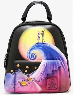 NEW Loungefly Disney The Nightmare Before Christmas Spiral Hill Backpack thumbnail 1