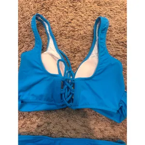 VENUS‎ Blue Bikini Set Medium Top Size 6 Bottoms Lace Up Wrap Swimwear thumbnail 6