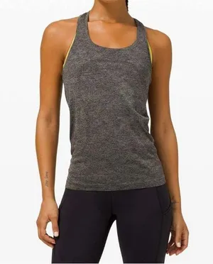 lululemon athletica Swiftly Tech Racerback 2.0 Camo Black/Grey Sage -Size 14 thumbnail 1