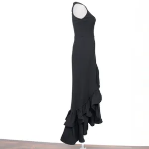 Betsy & Adam. Arielle Scuba‎ Crepe Ruffle Slit Gown. thumbnail 6