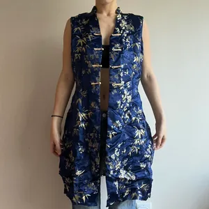 Blue Satin Vest Size M thumbnail 1