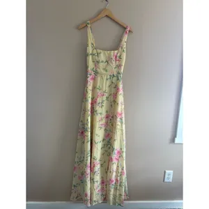 Lulus Remarkable Arrival Yellow Floral Sleeveless Maxi Dress Size XS Feminine thumbnail 4