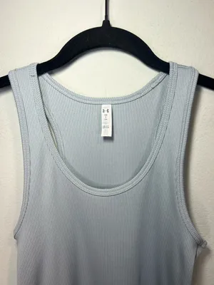 Under Armour Victory Tank Top Light Gray HeatGear Racerback Workout Gym Sz Small thumbnail 2