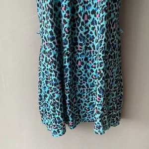 Vintage‎ Beach XS Teal Pink Leopard Off Shoulder Mini Dress Animal Print Summer thumbnail 4