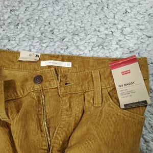 Levi's 94 Baggy Corduroy Brown Straight Leg Loose Pants Y2K 90s Size 26 x 31 thumbnail 5