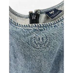 VINTAGE GAP 1990's 90's | M | Dress Jean Embossed UltraSoft Denim Mini Dress thumbnail 4